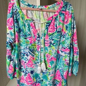 Lilly Pulitzer Cotton 3/4 Sleeve Shirt